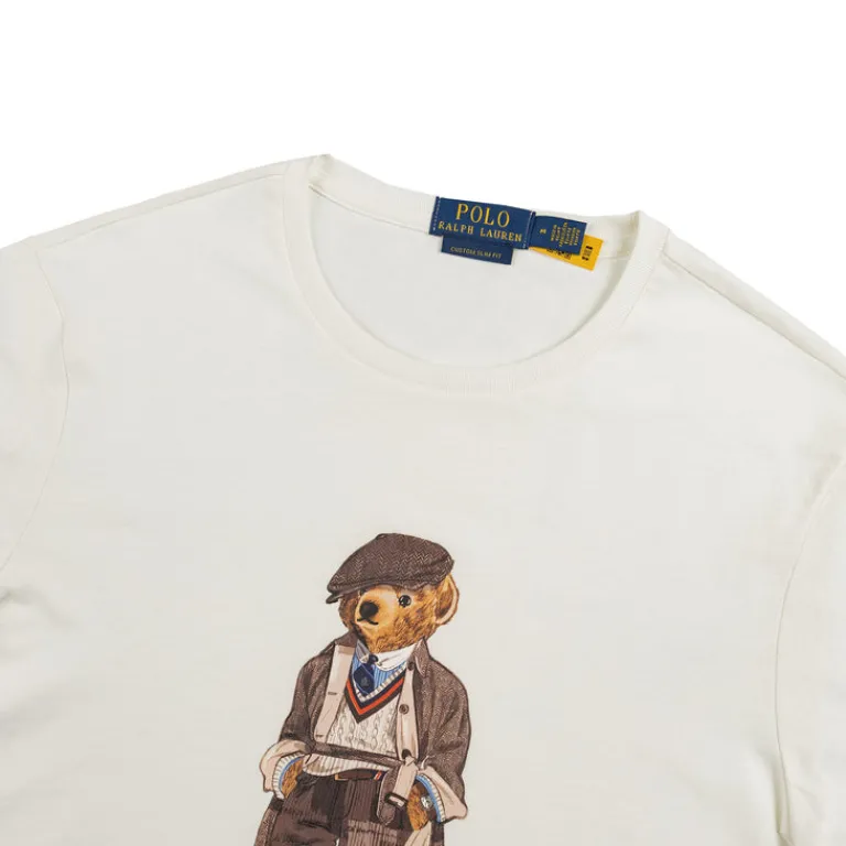 T-Shirts*Polo Ralph Lauren Custom Slim Fit Polo Bear Jersey T-Shirt Deckwash White Hrtg