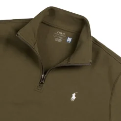 Crewnecks*Polo Ralph Lauren Double-Knit Quarter-Zip Pullover Company Olive