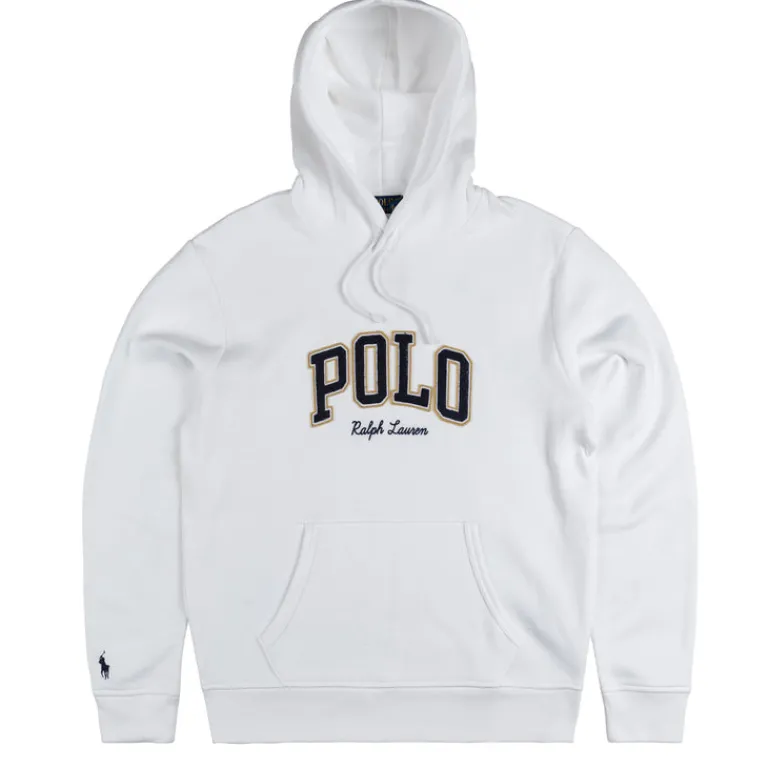 Hoodies*Polo Ralph Lauren Logo Fleece Hoodie White