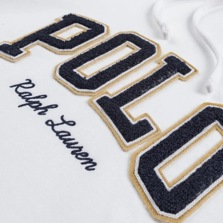 Hoodies*Polo Ralph Lauren Logo Fleece Hoodie White