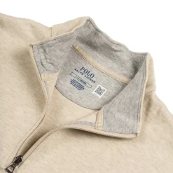 Crewnecks*Polo Ralph Lauren Luxury Jersey Quarter-Zip Pullover Expedition Dune Heather
