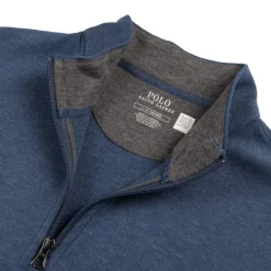 Crewnecks*Polo Ralph Lauren Luxury Jersey Quarter-Zip Pullover Blue