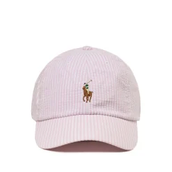 Caps & Bucket Hats*Polo Ralph Lauren Seersucker Ball Cap Carmel Pink
