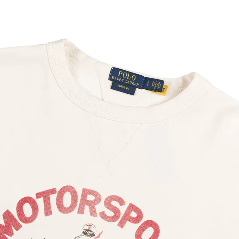 Crewnecks*Polo Ralph Lauren Vintage Fit Fleece Graphic Sweatshirt White