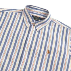Hemden*Polo Ralph Lauren Custom Fit Striped Oxford Shirt Blue / White Multi