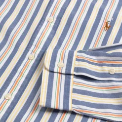 Hemden*Polo Ralph Lauren Custom Fit Striped Oxford Shirt Blue / White Multi