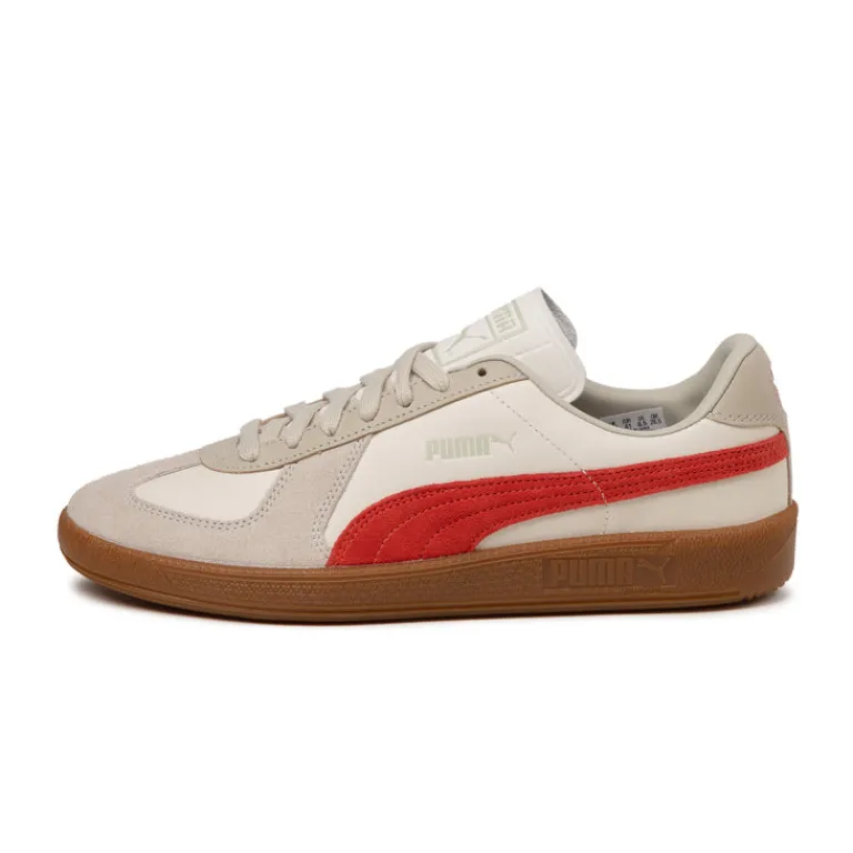 Leder Sneaker|Terrace Casual Sneaker*Puma Army Trainer Warm White / Puma Red / Gum