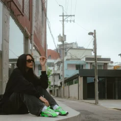 Leder Sneaker*Puma H-Street OG Fizzy Green / Puma Silver