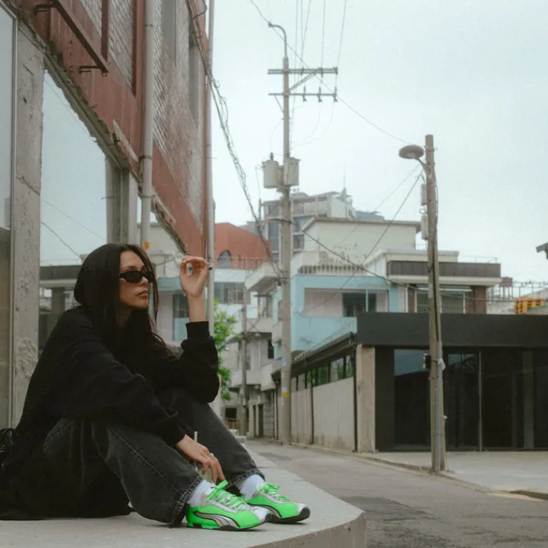 Leder Sneaker*Puma H-Street OG Fizzy Green / Puma Silver