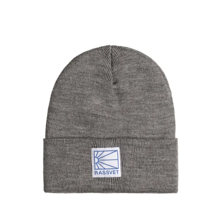 Beanies*Rassvet Logo Tag Beanie Light Grey