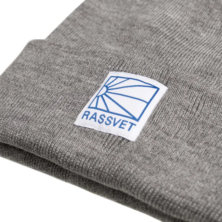 Beanies*Rassvet Logo Tag Beanie Light Grey