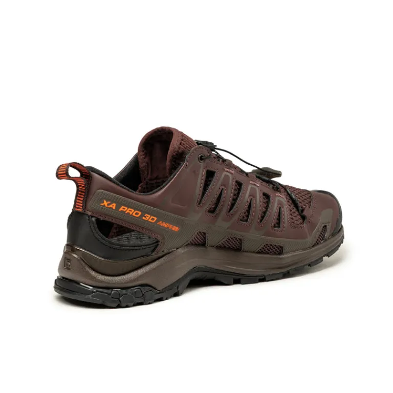 Leder Sneaker|Outdoor Sneaker*Salomon XA Pro 3D Amphib French Roast / Delicioso / Red Orange