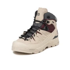 Leder Sneaker|Wasserdichte Sneaker*Salomon X-Alp Mid Leather GTX Almond Milk / Catawba Grape / Turbulence