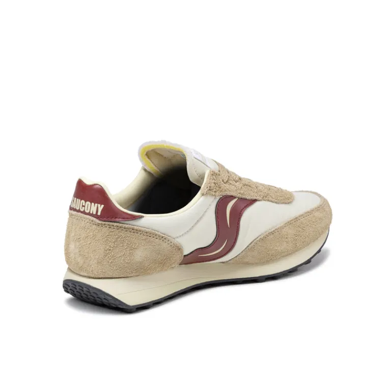 Leder Sneaker|Retro Runner*Saucony Trainer 80 Beige / Burgundy
