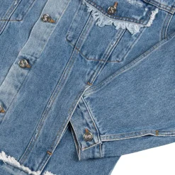 Jacken*Sefr Alvarez Denim Jacket Frayed Mid Blue