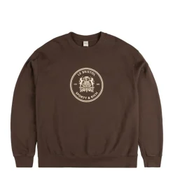 Crewnecks*Sporty & Rich Bristol Crest 100th Crewneck Chocolate Cream