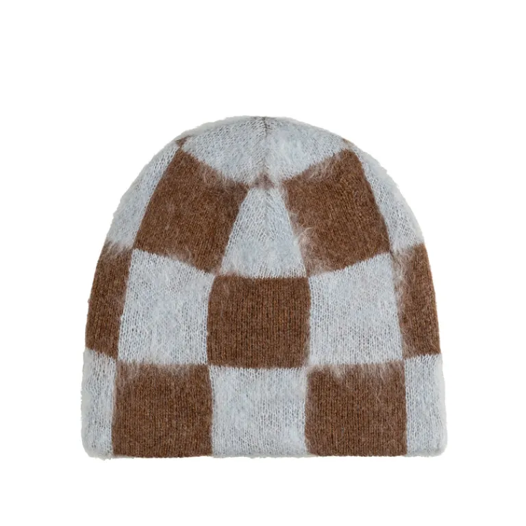 Beanies*Stockholm Surfboard Club Gas Reversible Beanie Blue / Brown / Check