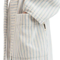 Pyjamas & Unterwäsche|Badezimmer*Tekla Hooded Bathrobe Soft Blue Stripes