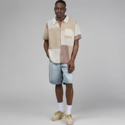 Hemden*thisisneverthat Block Crochet Knit Shirt Ivory