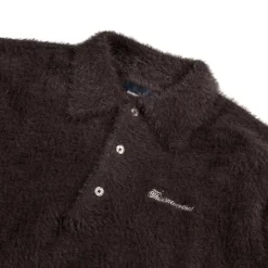 Crewnecks*thisisneverthat SCT-Logo Shaggy Knit Polo Brown