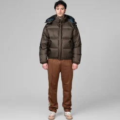 Jacken*thisisneverthat *Gore-Tex Windstopper* Down Puffer Jacket Olive Brown