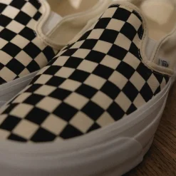 Leder Sneaker|Weiße Sneaker*Vans Premium Slip-On 98 LX Checkerboard / Black / Off White