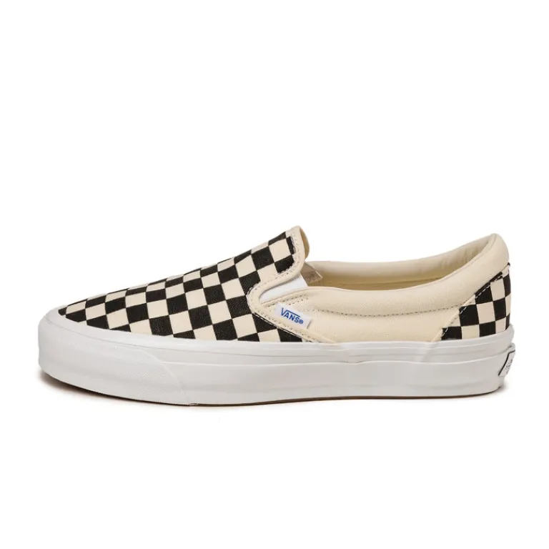 Leder Sneaker|Weiße Sneaker*Vans Premium Slip-On 98 LX Checkerboard / Black / Off White