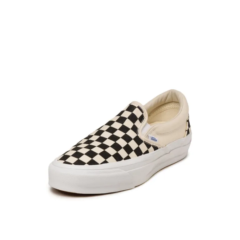 Leder Sneaker|Weiße Sneaker*Vans Premium Slip-On 98 LX Checkerboard / Black / Off White