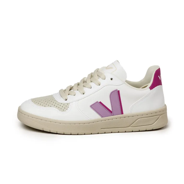 Weiße Sneaker*Veja V-10 CWL W White / Orchid / Ultraviolet