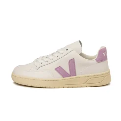 Weiße Sneaker*Veja V-12 Leather W Extra White / Orchid